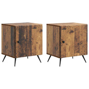 Nachtkastje set 2 stuks 43x34.5x50 cm oud hout