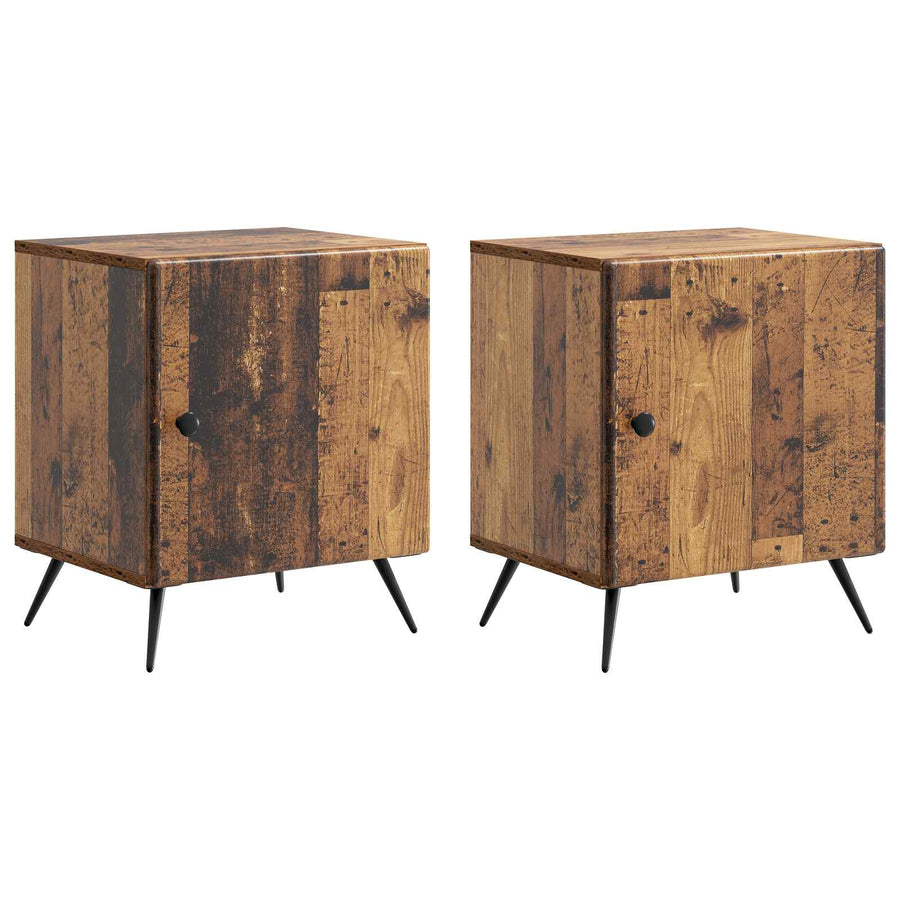 Nachtkastje 2 pcs Oud hout 43 x 34,5 x 50 cm Bewerkt hout