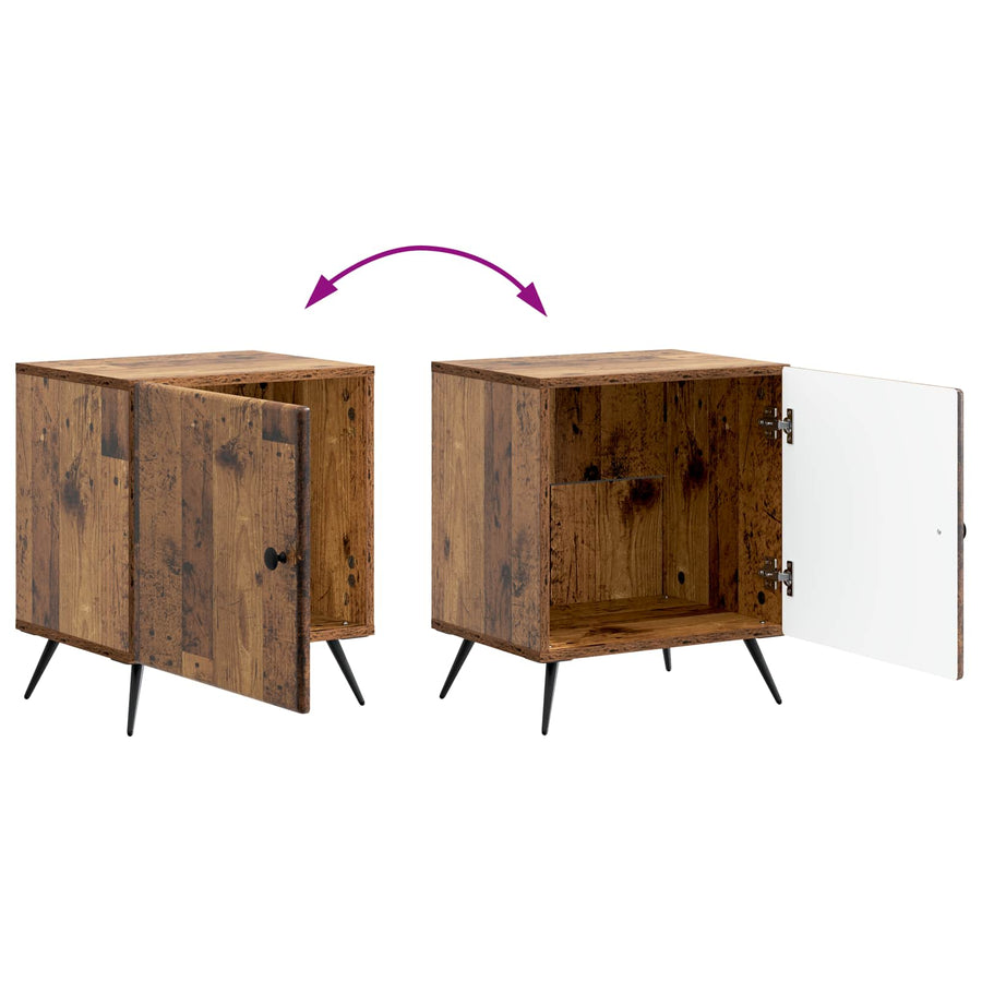 Nachtkastje 2 pcs Oud hout 43 x 34,5 x 50 cm Bewerkt hout