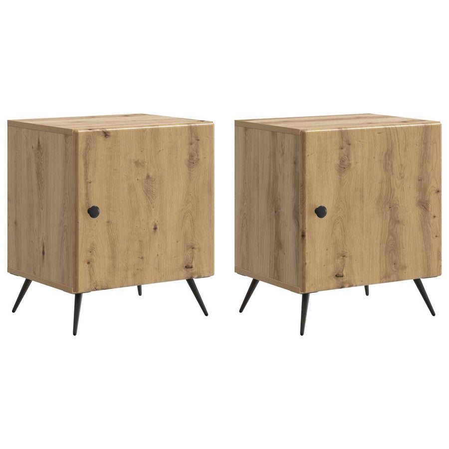 Nachtkastje 2 pcs Artisanaal eiken 43 x 34,5 x 50 cm