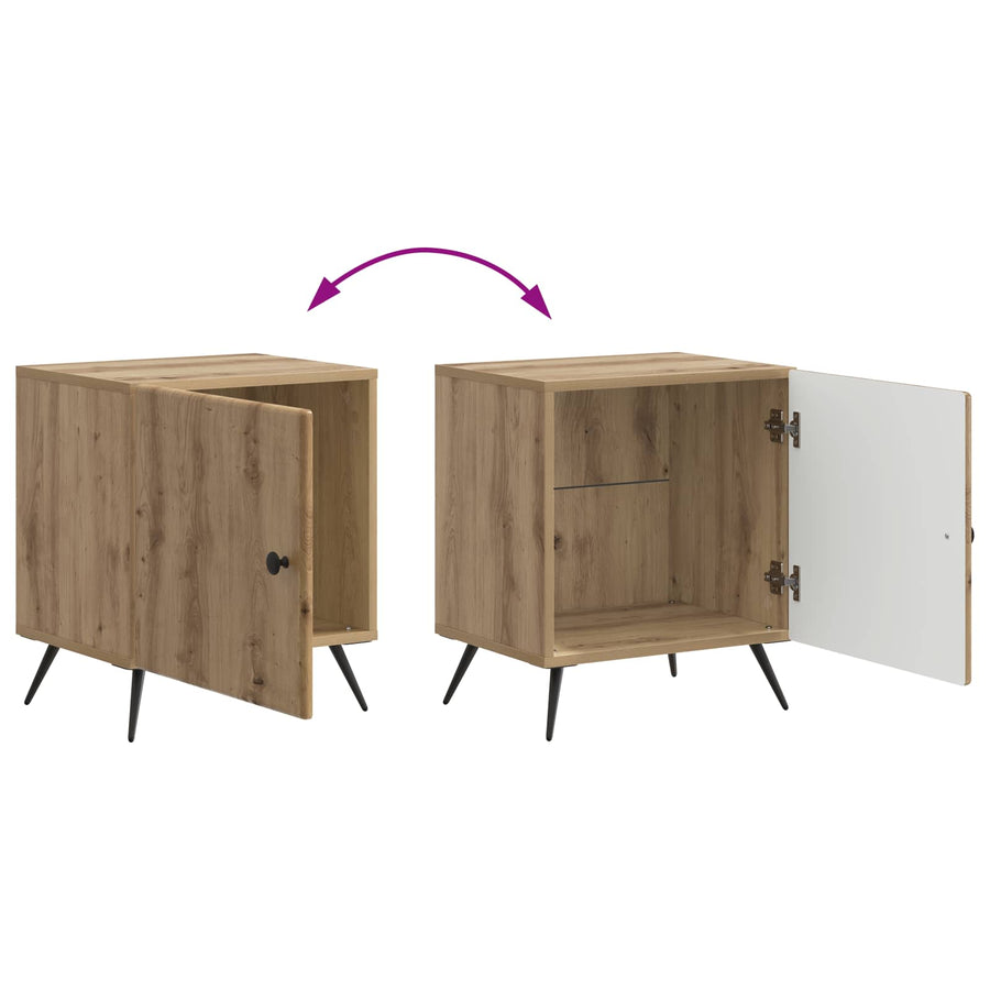 Nachtkastje 2 pcs Artisanaal eiken 43 x 34,5 x 50 cm