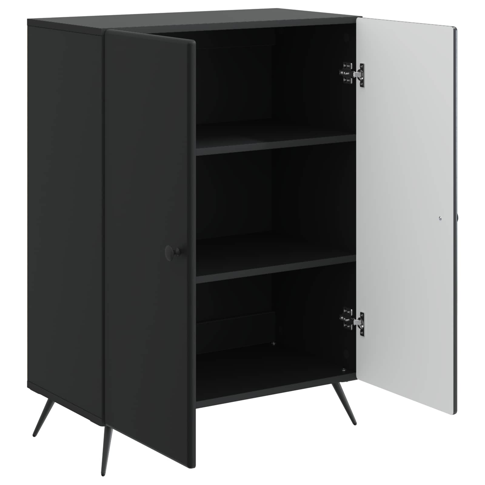 Dressoir Zwart 66 x 34,5 x 90 cm Bewerkt hout