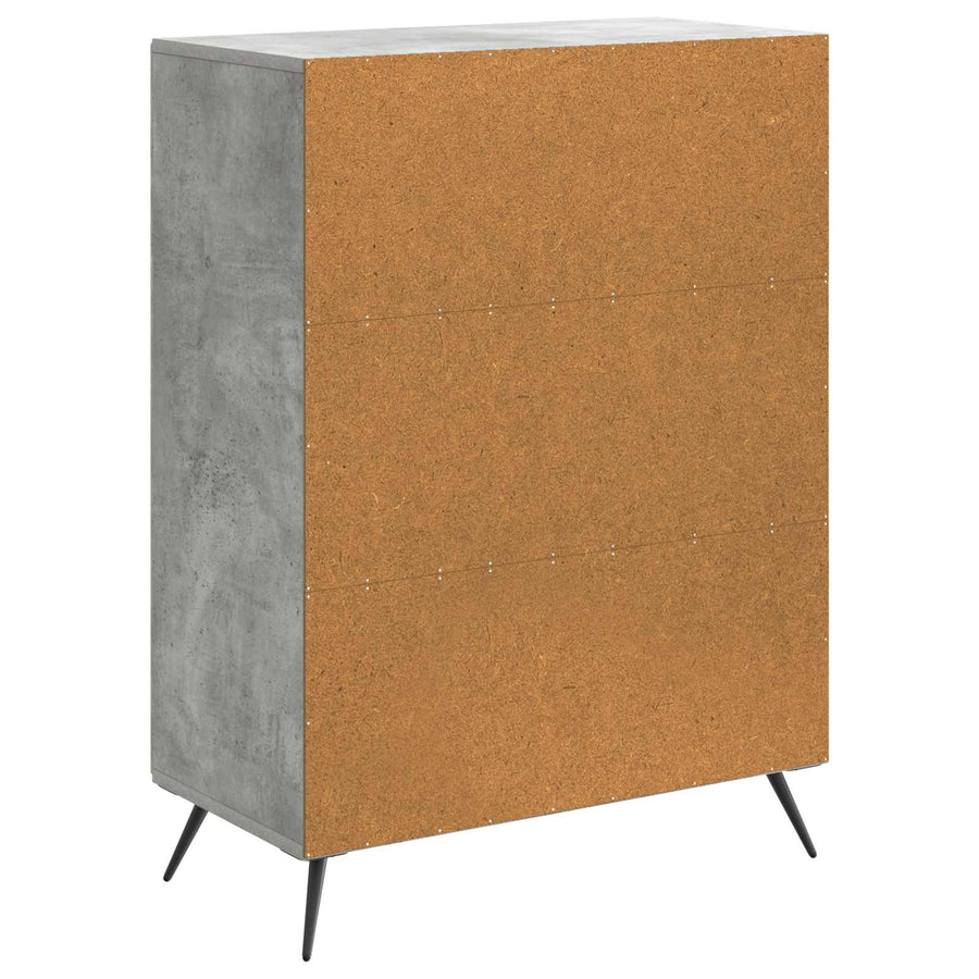 Dressoir Betongrijs 66 x 34,5 x 90 cm Bewerkt hout