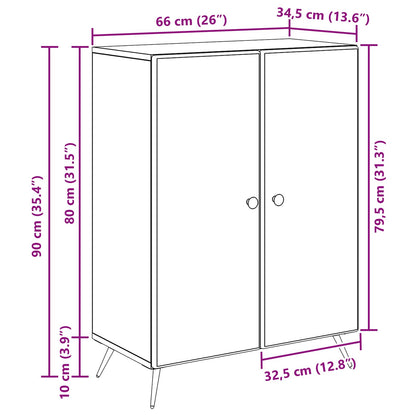 Dressoir Gerookt eiken 66 x 34,5 x 90 cm Bewerkt hout