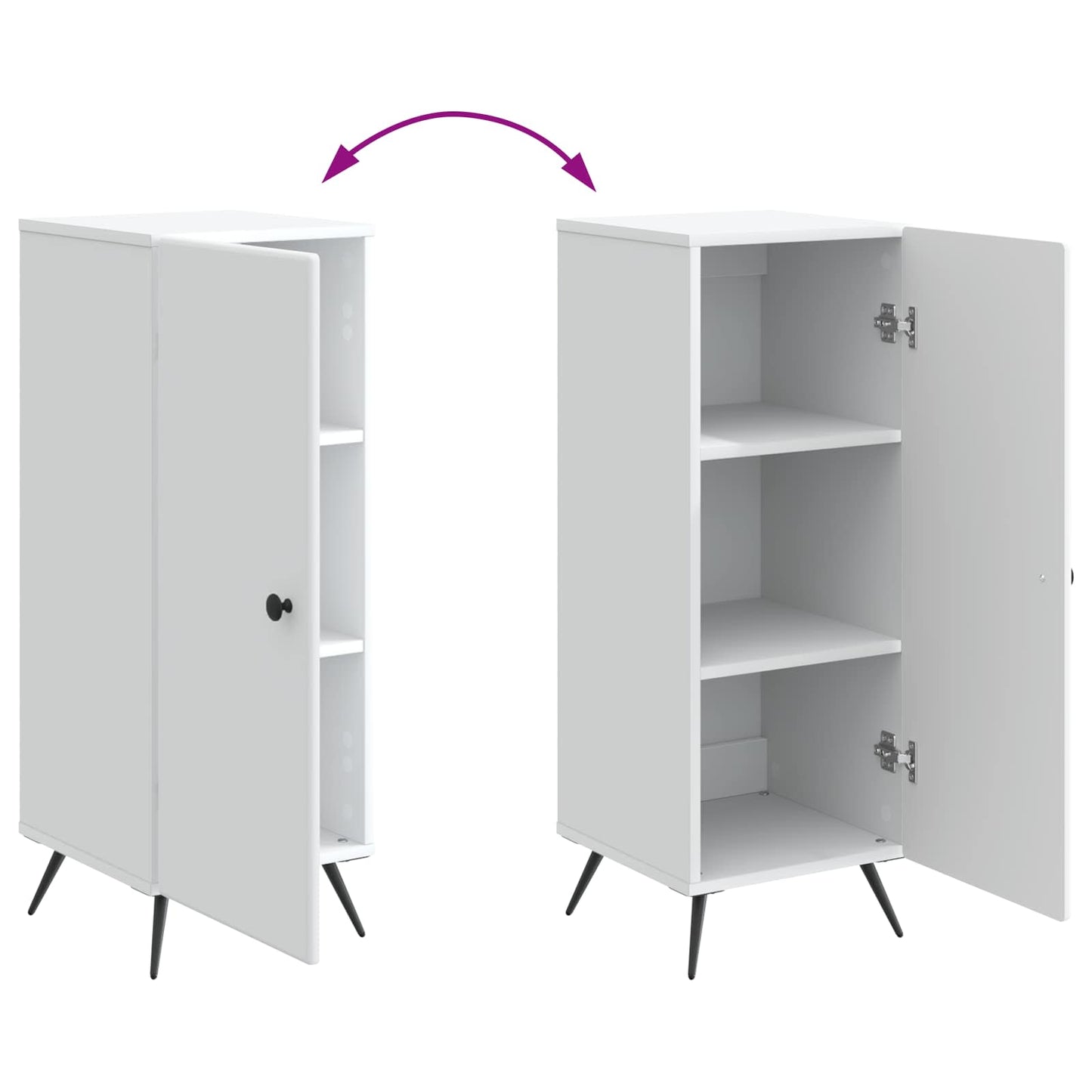Dressoir Wit 33 x 34,5 x 90 cm Bewerkt hout