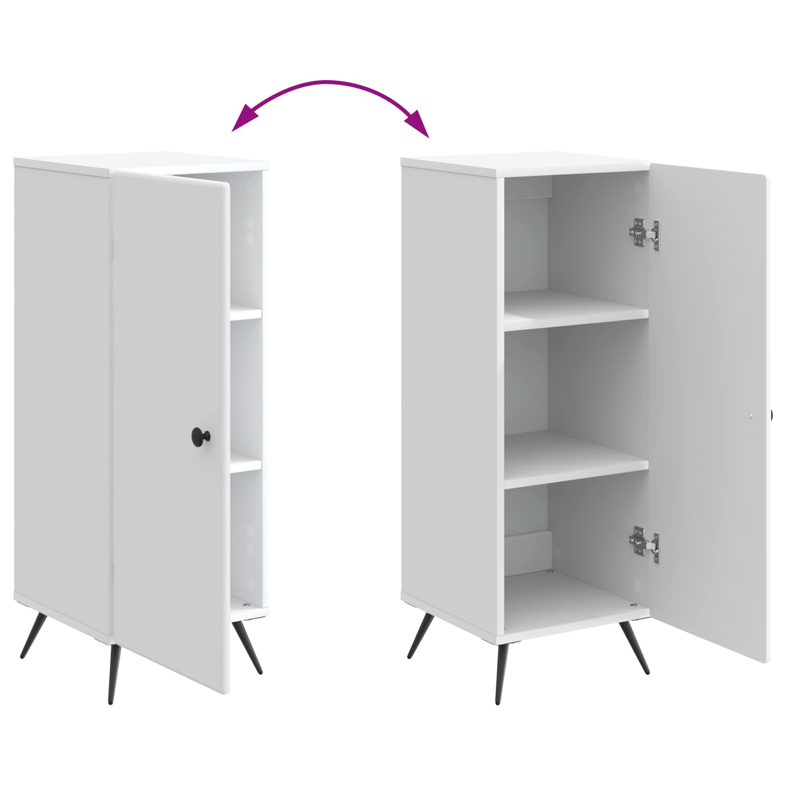 Dressoir Wit 33 x 34,5 x 90 cm Bewerkt hout