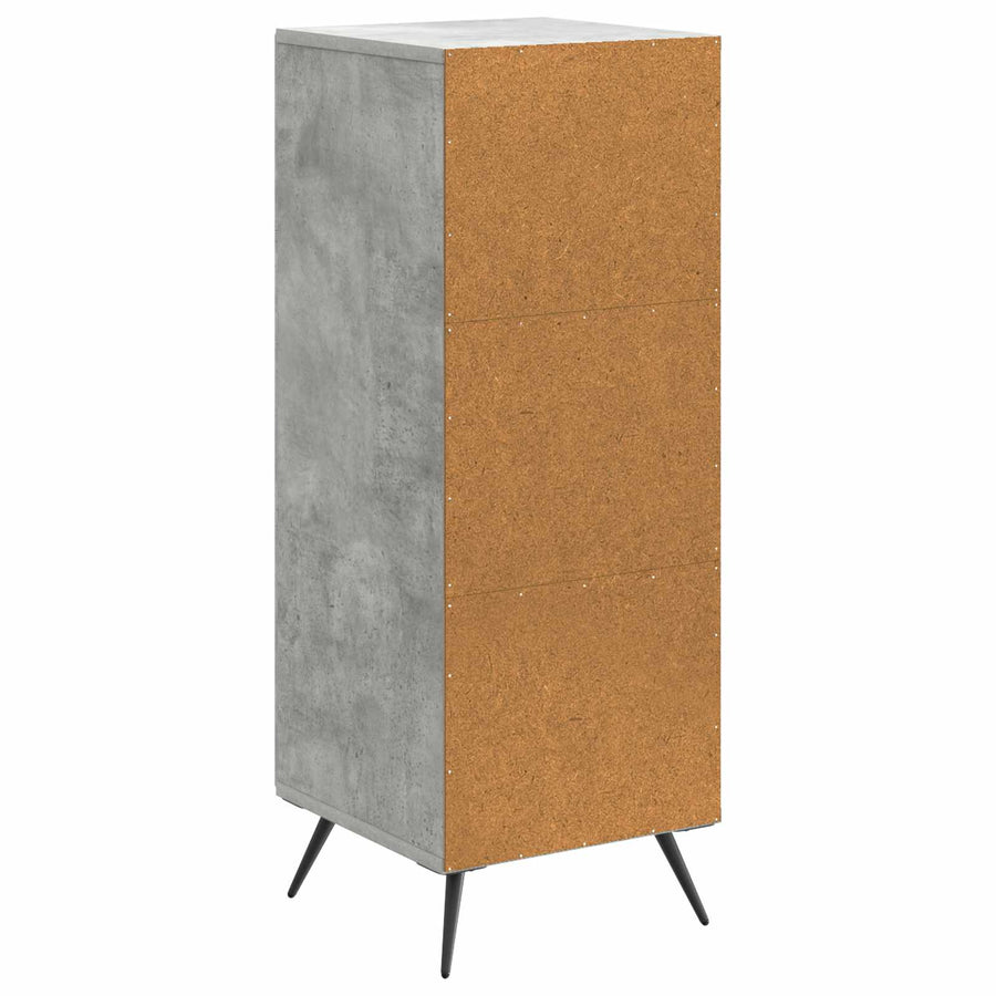 Dressoir Betongrijs 33 x 34,5 x 90 cm Bewerkt hout