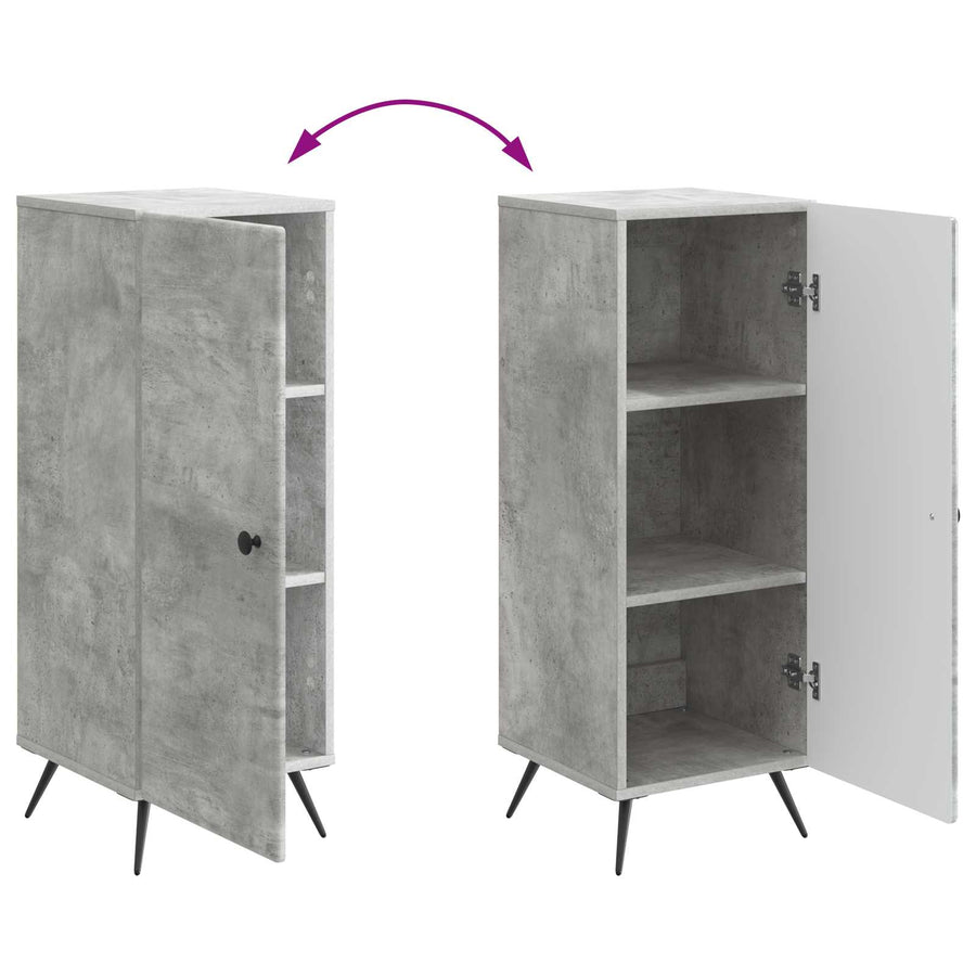Dressoir Betongrijs 33 x 34,5 x 90 cm Bewerkt hout
