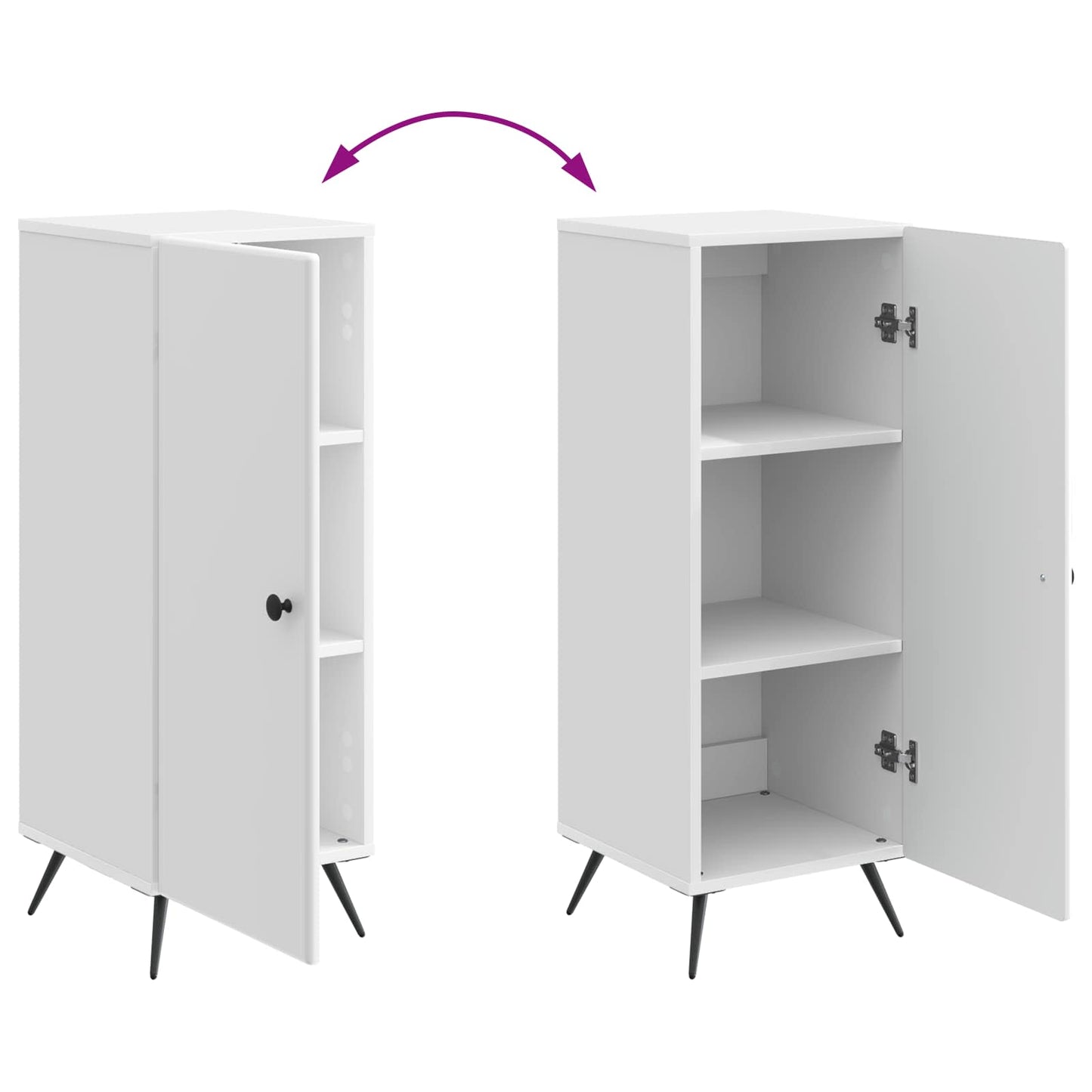 Dressoir Hoogglans Wit 33 x 34,5 x 90 cm Bewerkt hout