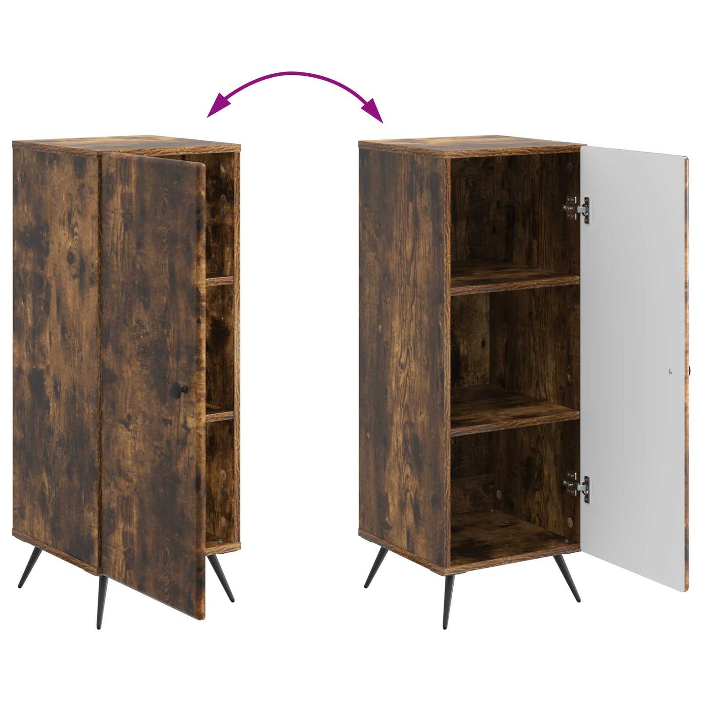 Dressoir Gerookt eiken 33 x 34,5 x 90 cm Bewerkt hout