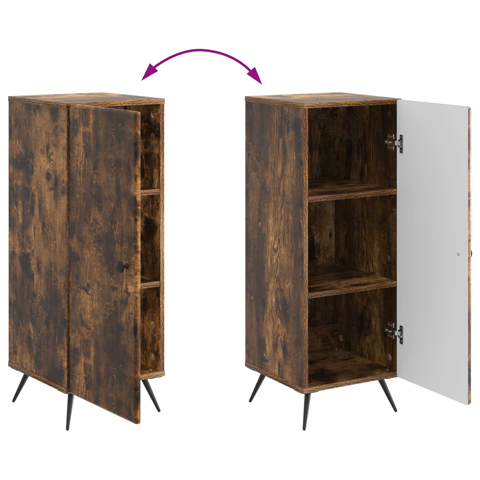 Dressoir Gerookt eiken 33 x 34,5 x 90 cm Bewerkt hout