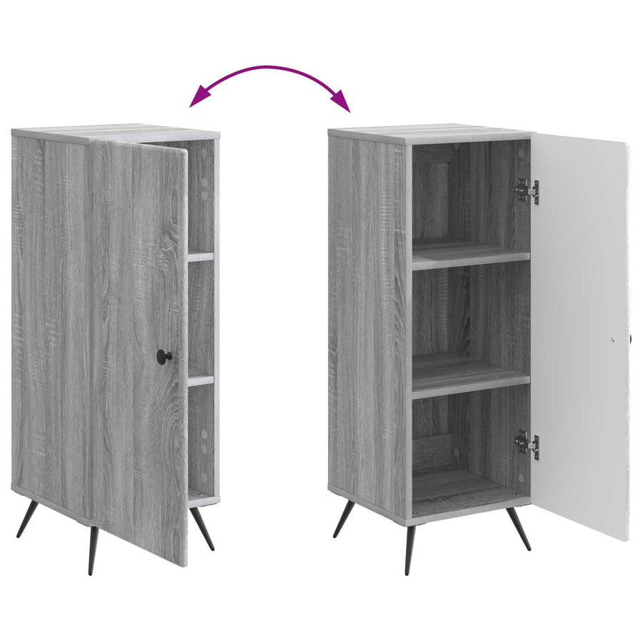 Dressoir Grijs sonoma 33 x 34,5 x 90 cm Bewerkt hout