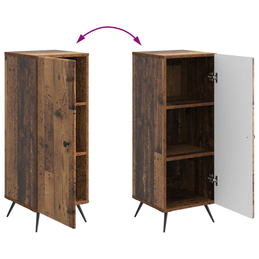 Dressoir Oud hout 33 x 34,5 x 90 cm Bewerkt hout
