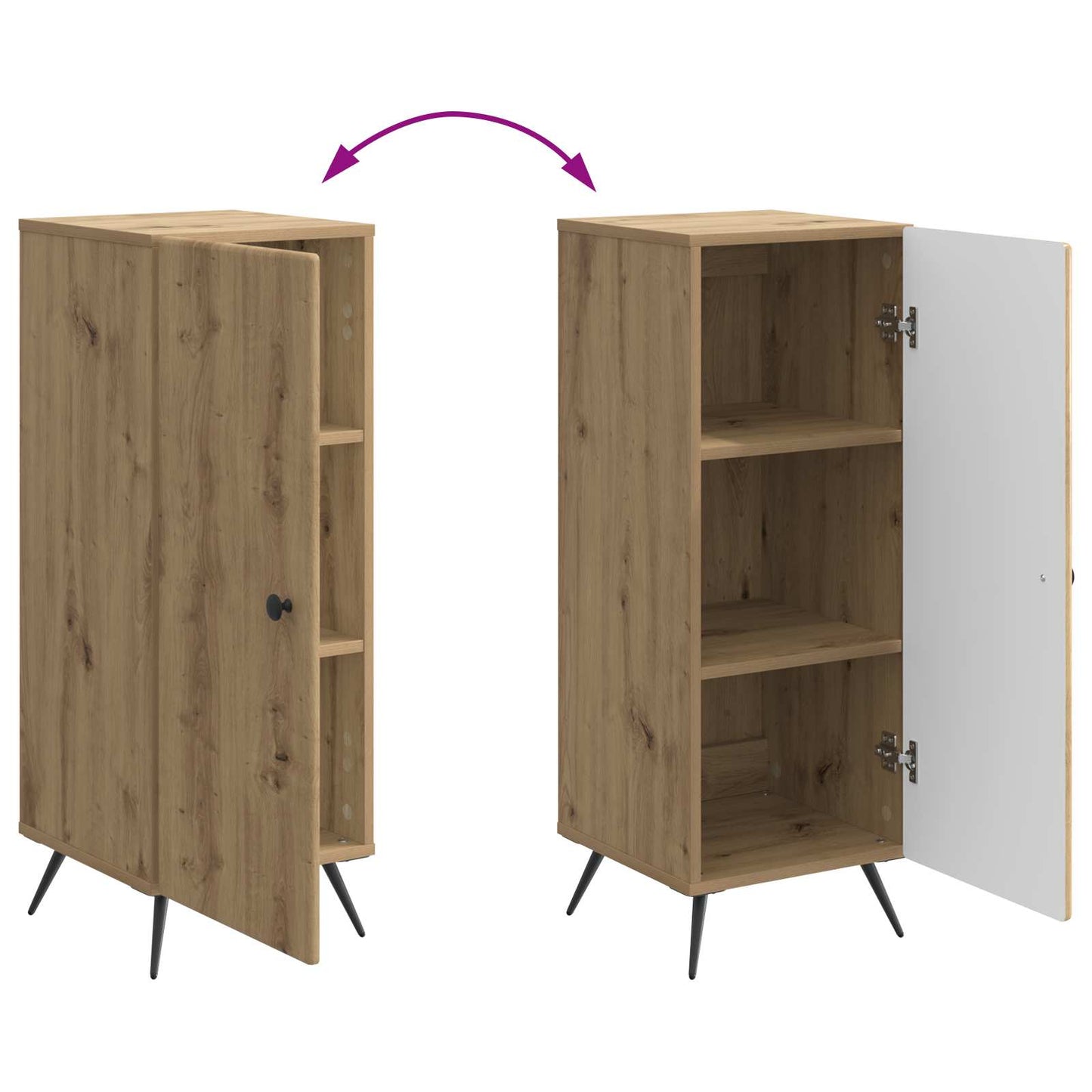 Dressoir Artisanaal eiken 33 x 34,5 x 90 cm Bewerkt hout