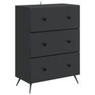 Drawer Cabinet Black 66 x 34.5 x 90 cm Engineered Wood