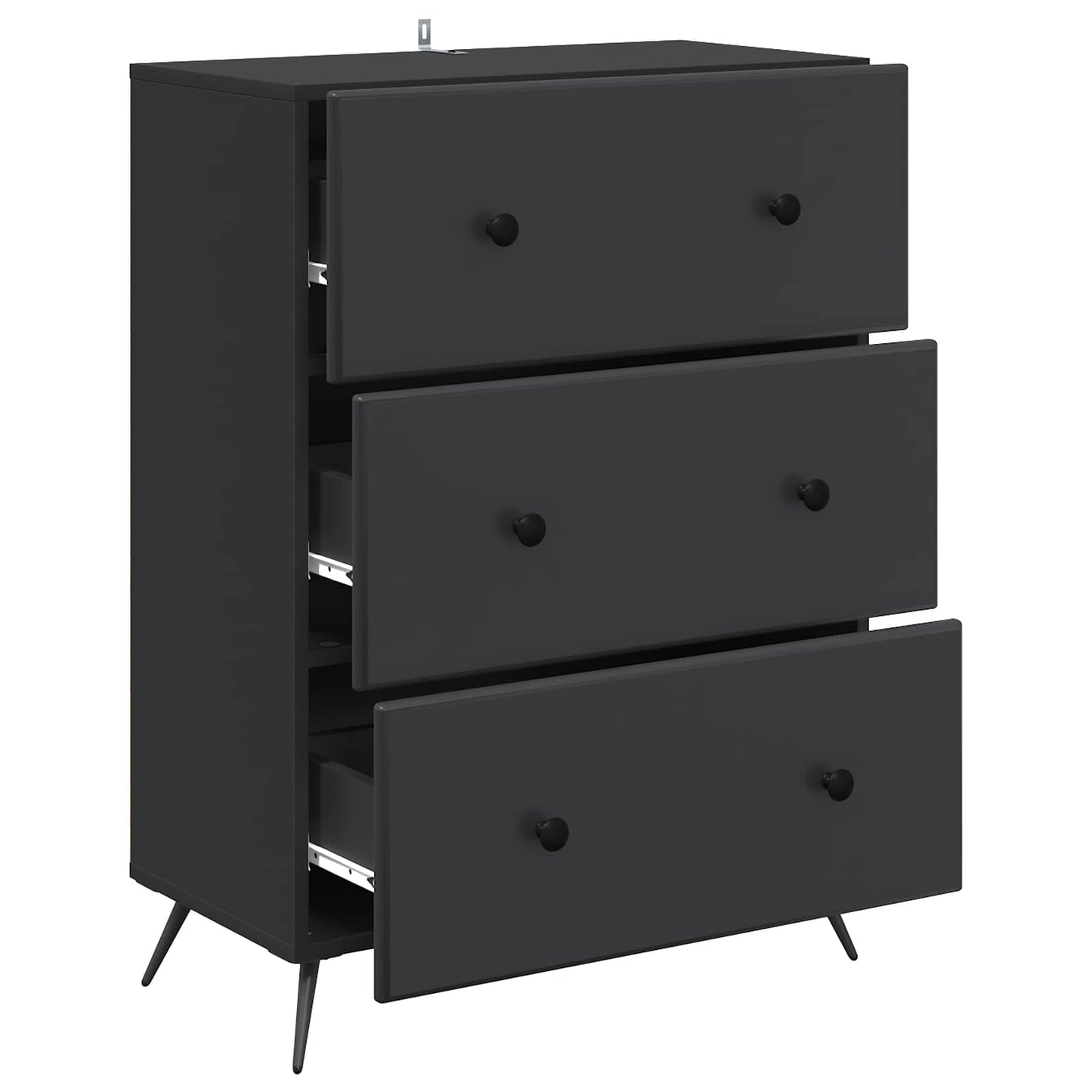 Ladenkast Zwart 66 x 34,5 x 90 cm Bewerkt hout
