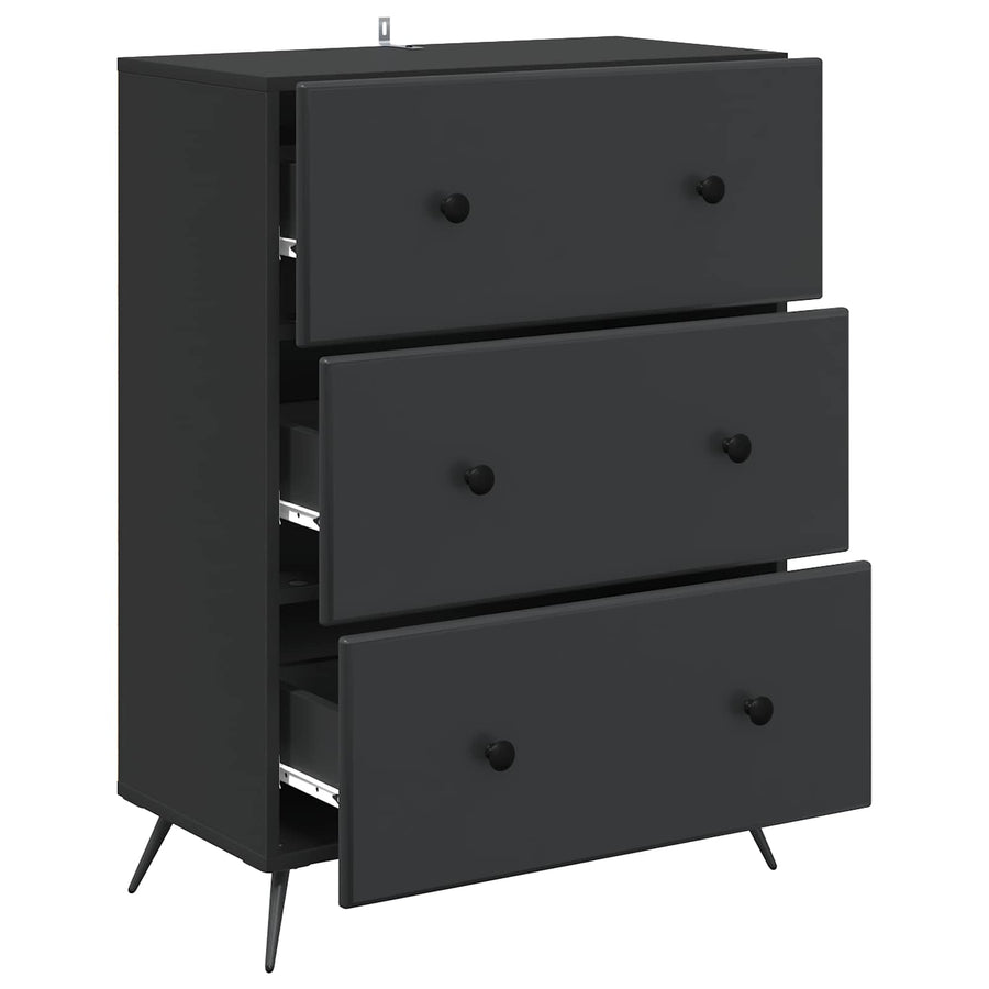 Ladenkast Zwart 66 x 34,5 x 90 cm Bewerkt hout