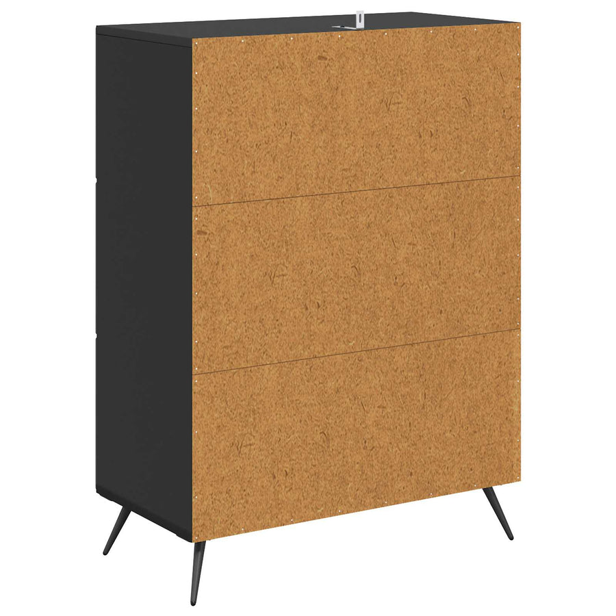 Ladenkast Zwart 66 x 34,5 x 90 cm Bewerkt hout