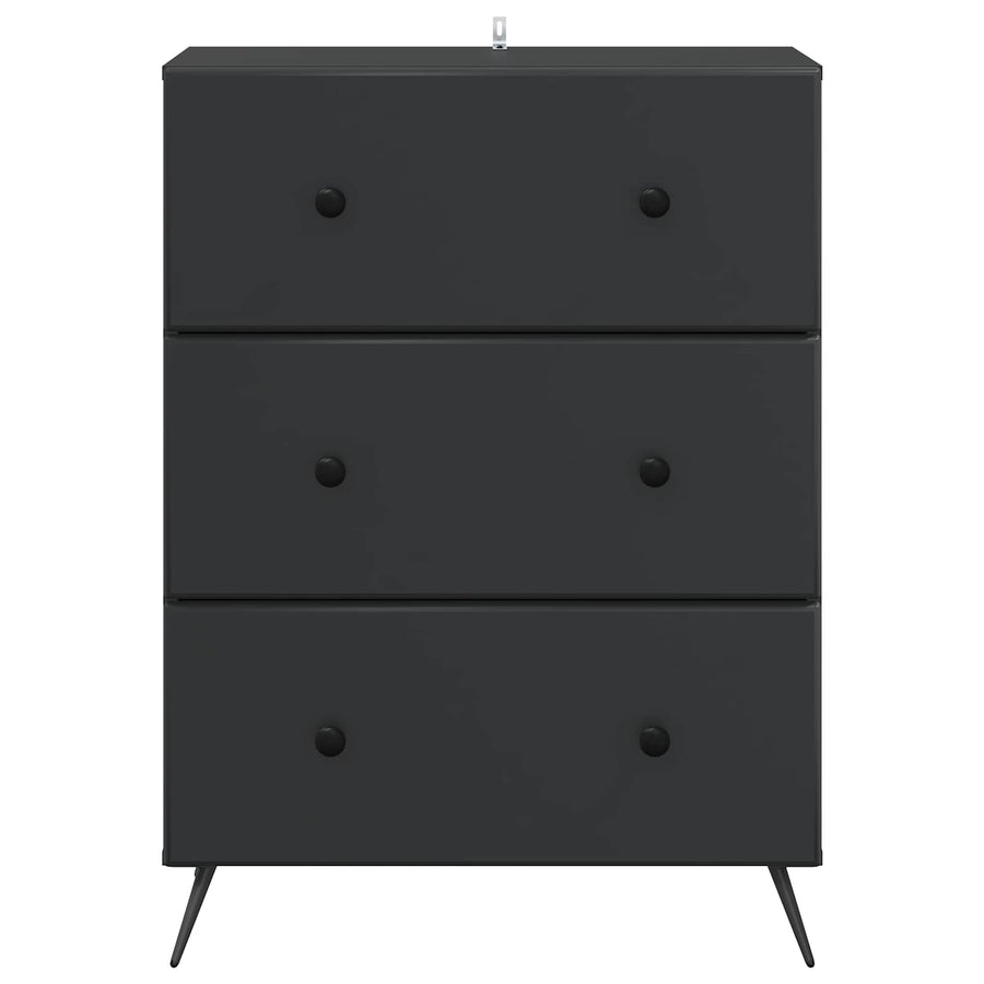 Ladenkast Zwart 66 x 34,5 x 90 cm Bewerkt hout