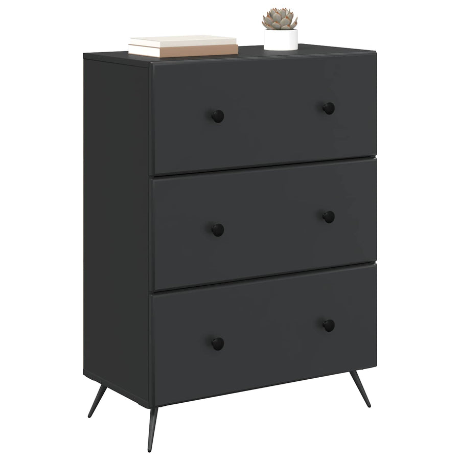 Ladenkast Zwart 66 x 34,5 x 90 cm Bewerkt hout