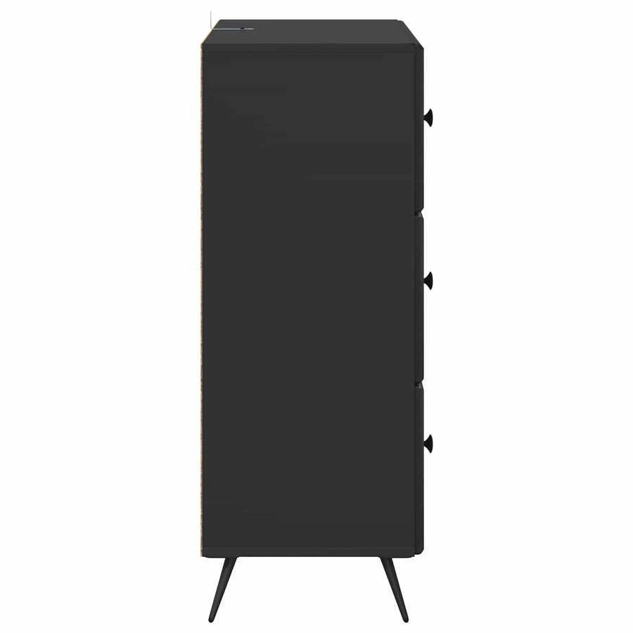 Ladenkast Zwart 66 x 34,5 x 90 cm Bewerkt hout