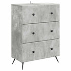 Drawer Cabinet Concrete Grey 66 x 34.5 x 90 cm Engineered Wood