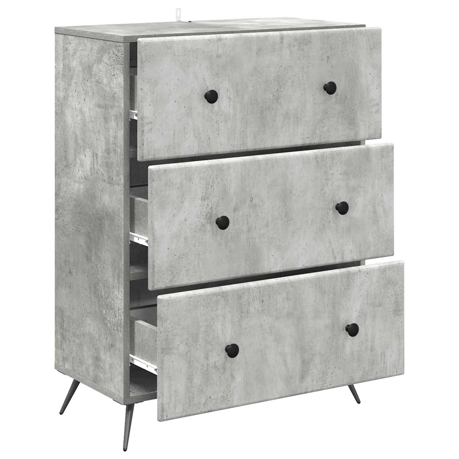 Ladenkast Betongrijs 66 x 34,5 x 90 cm Bewerkt hout