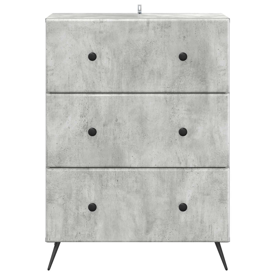 Ladenkast Betongrijs 66 x 34,5 x 90 cm Bewerkt hout