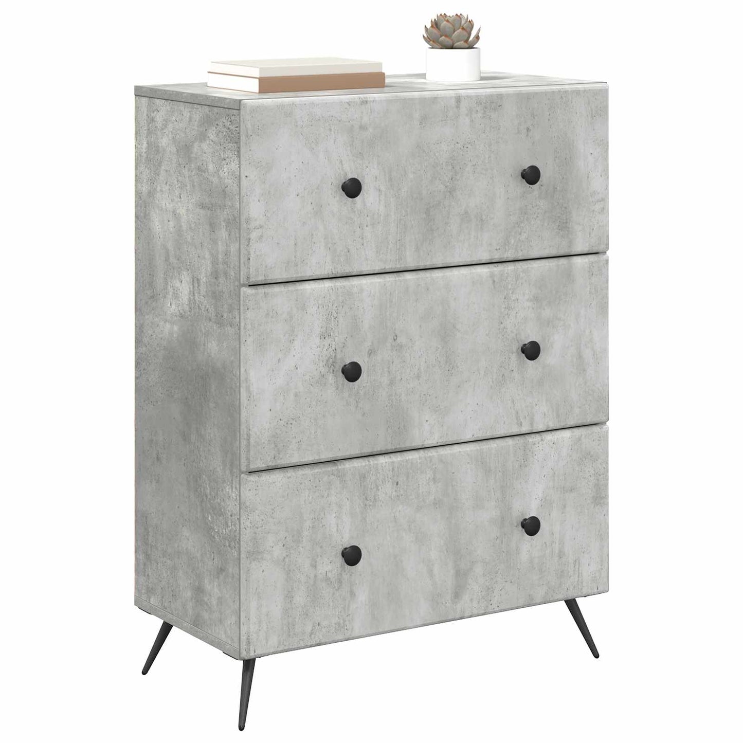 Ladenkast Betongrijs 66 x 34,5 x 90 cm Bewerkt hout