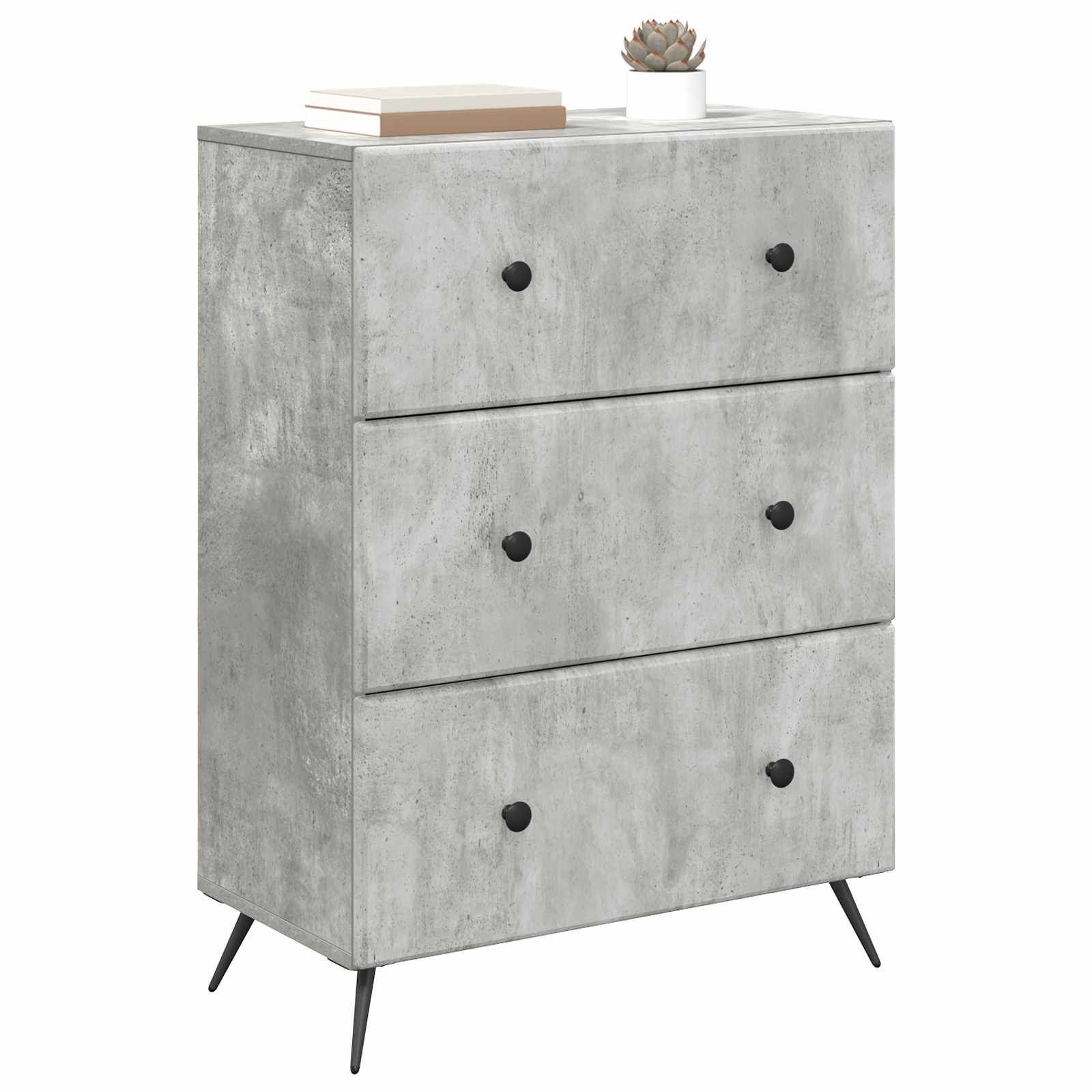 Ladenkast Betongrijs 66 x 34,5 x 90 cm Bewerkt hout
