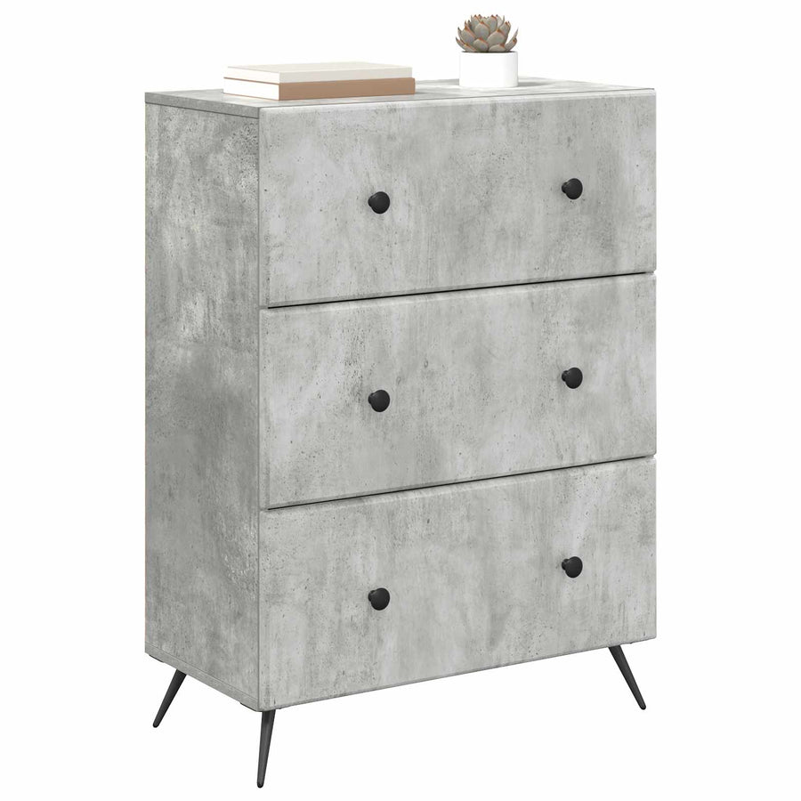 Ladenkast Betongrijs 66 x 34,5 x 90 cm Bewerkt hout