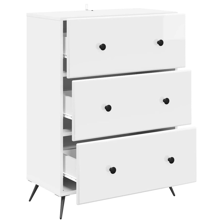 Ladenkast Hoogglans Wit 66 x 34,5 x 90 cm Bewerkt hout