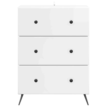 Ladenkast Hoogglans Wit 66 x 34,5 x 90 cm Bewerkt hout