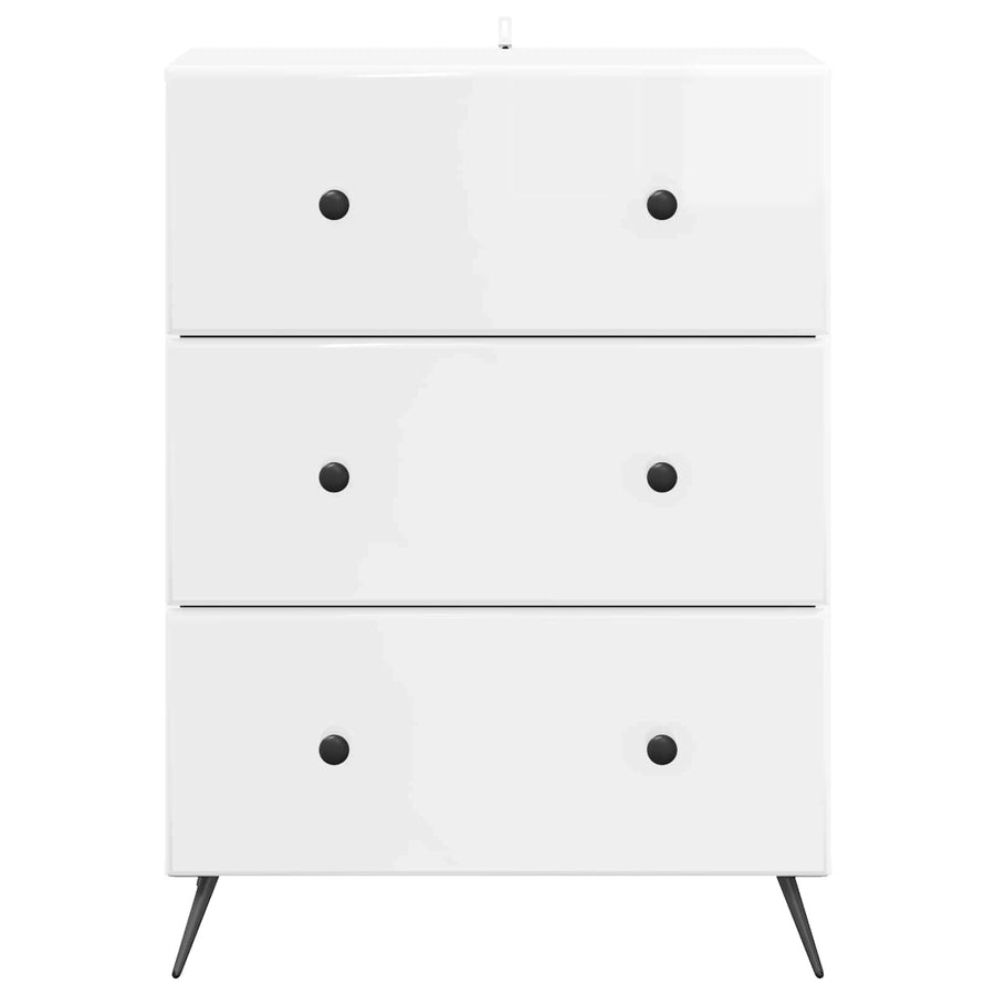Ladenkast Hoogglans Wit 66 x 34,5 x 90 cm Bewerkt hout