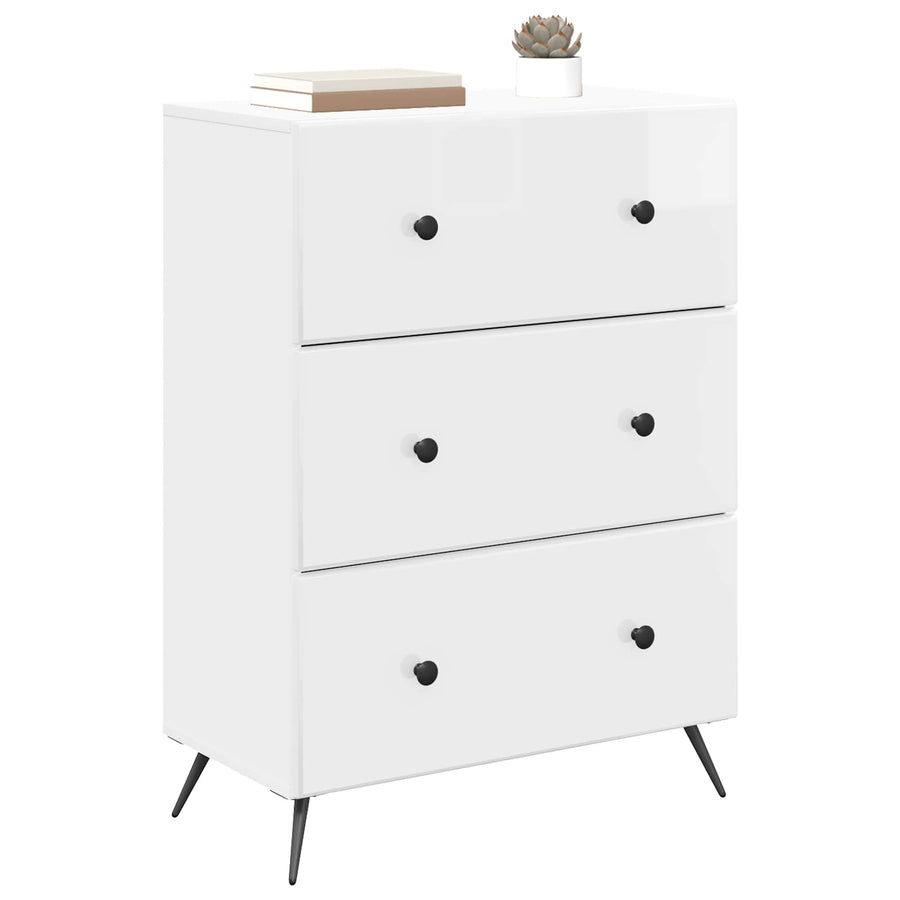 Ladenkast Hoogglans Wit 66 x 34,5 x 90 cm Bewerkt hout