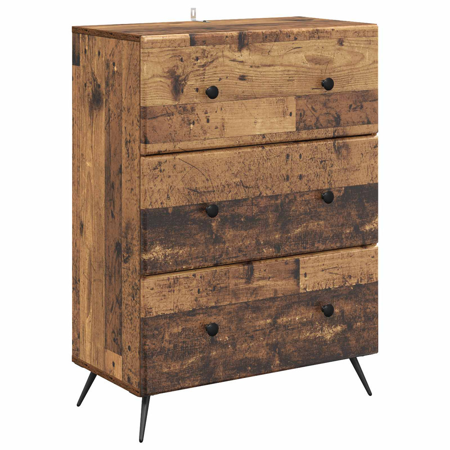 Ladenkast Oud hout 66 x 34,5 x 90 cm Bewerkt hout