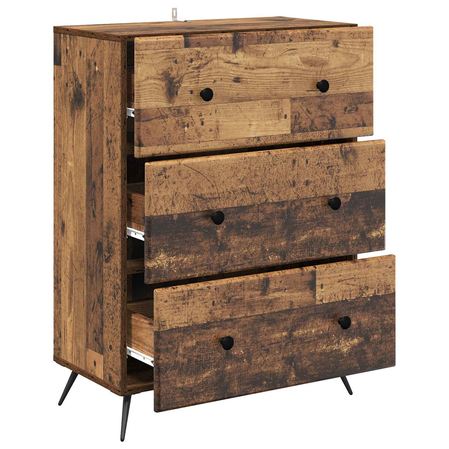 Ladenkast Oud hout 66 x 34,5 x 90 cm Bewerkt hout