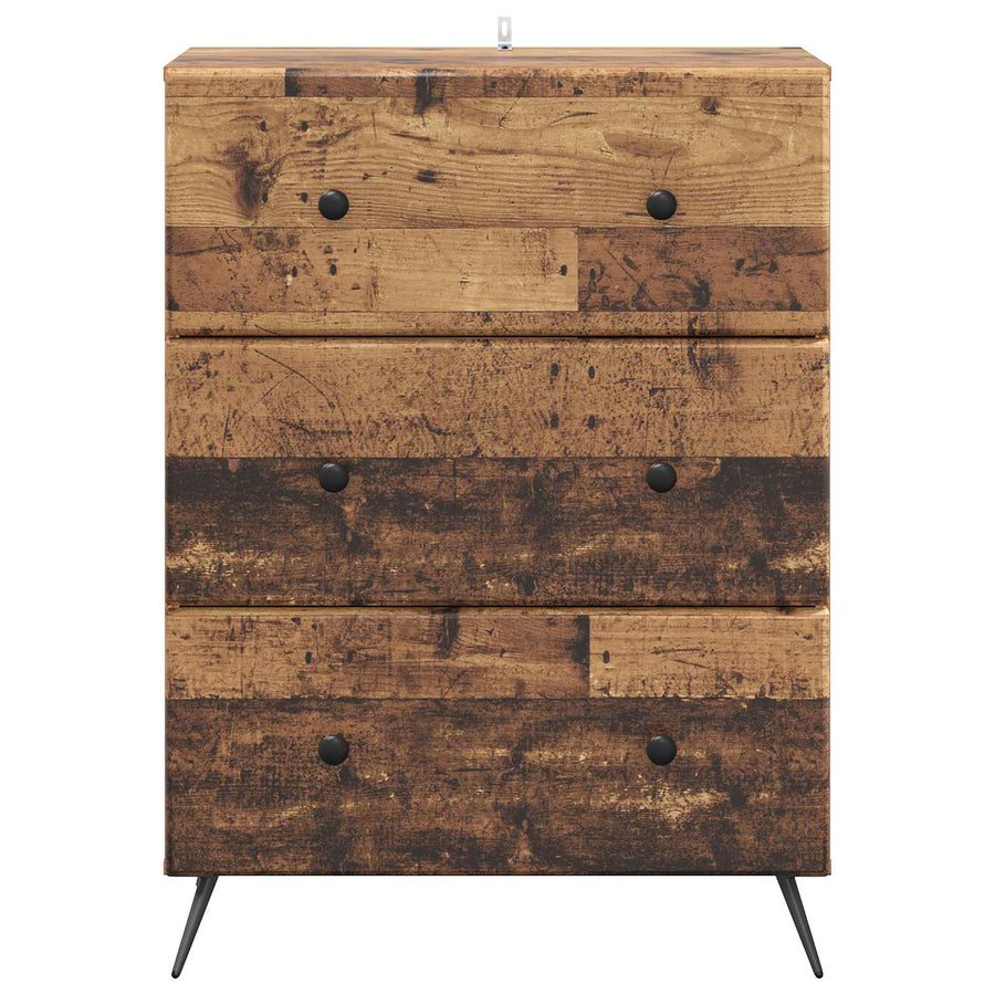 Ladenkast Oud hout 66 x 34,5 x 90 cm Bewerkt hout