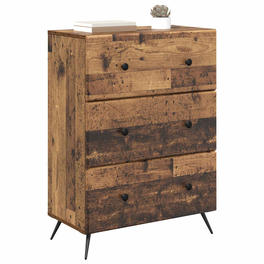 Ladenkast Oud hout 66 x 34,5 x 90 cm Bewerkt hout