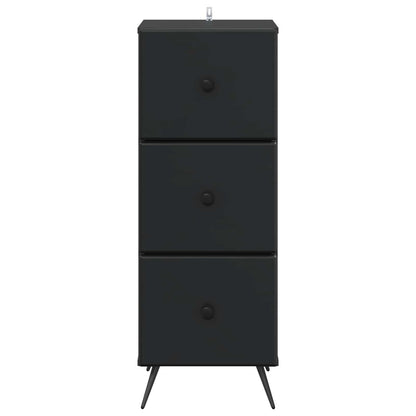 Ladenkast Zwart 33 x 34,5 x 90 cm Bewerkt hout