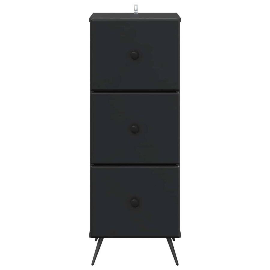 Ladenkast Zwart 33 x 34,5 x 90 cm Bewerkt hout