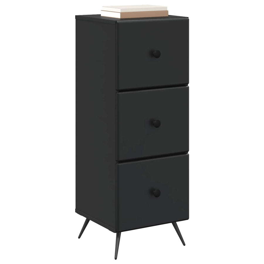 Ladenkast Zwart 33 x 34,5 x 90 cm Bewerkt hout