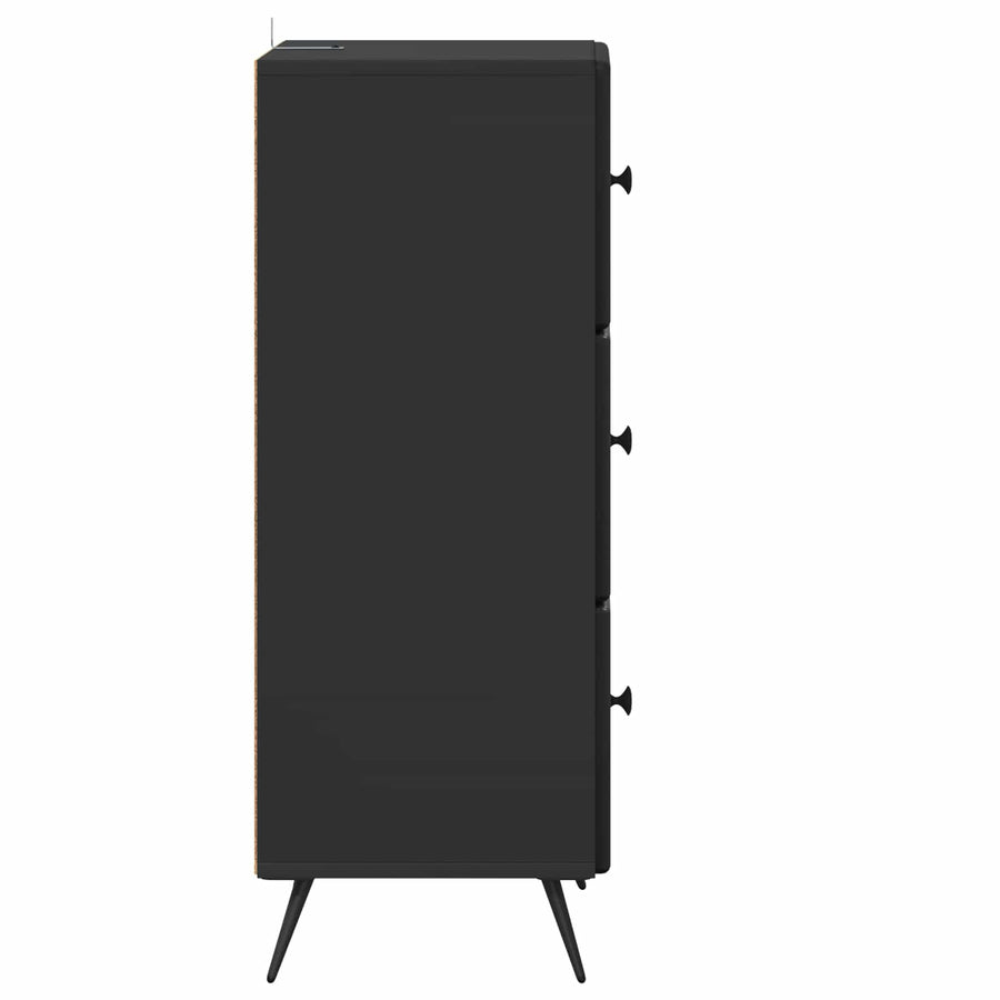 Ladenkast Zwart 33 x 34,5 x 90 cm Bewerkt hout