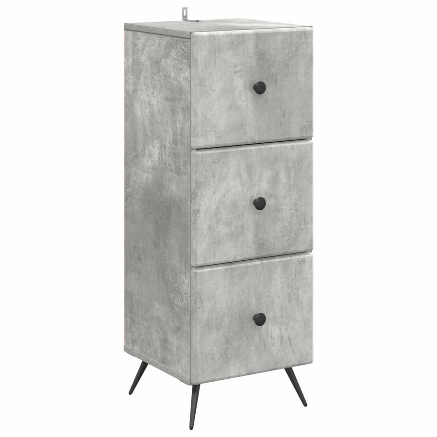 Ladenkast Betongrijs 33 x 34,5 x 90 cm Bewerkt hout