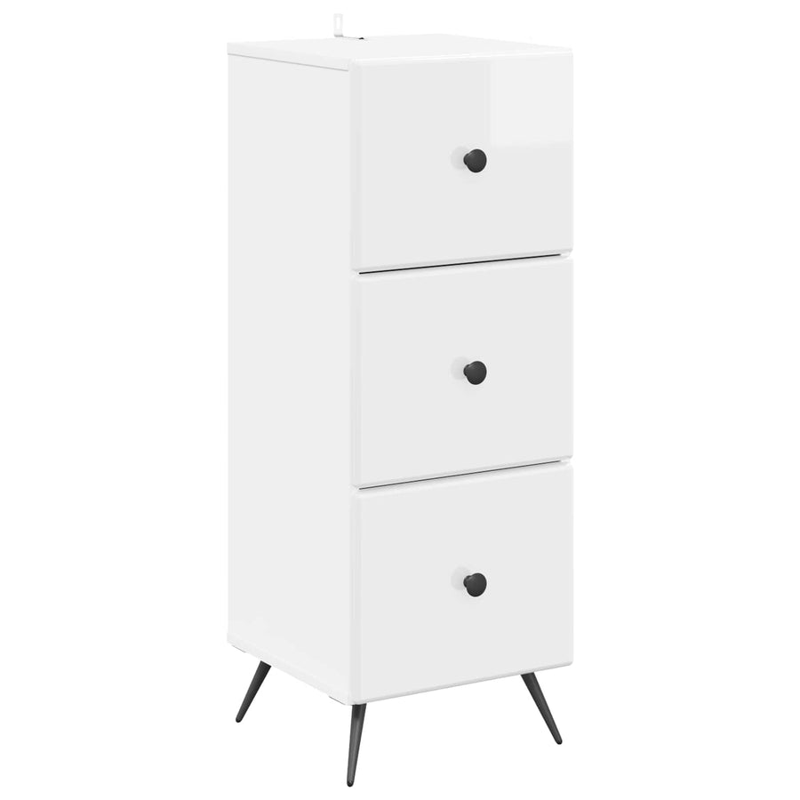 Ladenkast Hoogglans Wit 33 x 34,5 x 90 cm Bewerkt hout