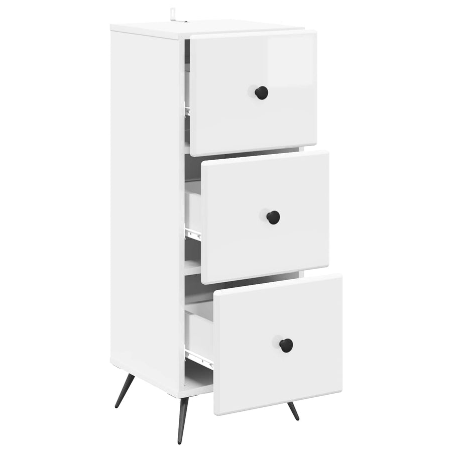 Ladenkast Hoogglans Wit 33 x 34,5 x 90 cm Bewerkt hout