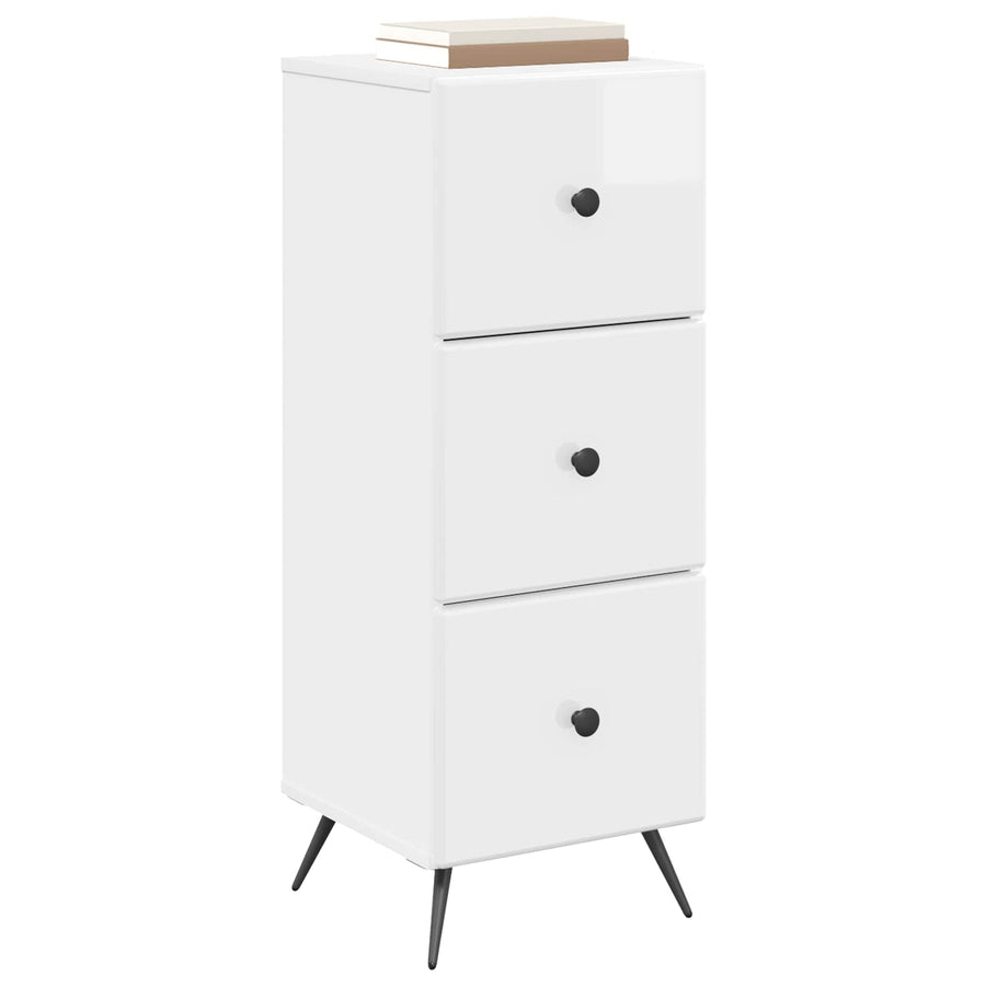 Ladenkast Hoogglans Wit 33 x 34,5 x 90 cm Bewerkt hout