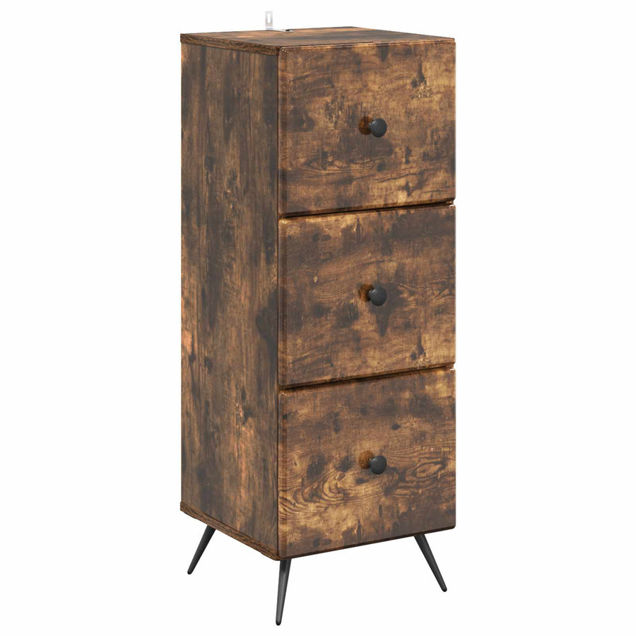 Ladenkast Gerookt eiken 33 x 34,5 x 90 cm Bewerkt hout