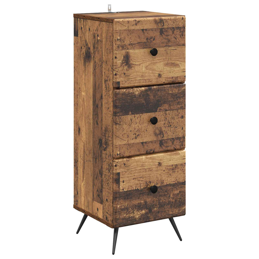 Ladenkast Oud hout 33 x 34,5 x 90 cm Bewerkt hout