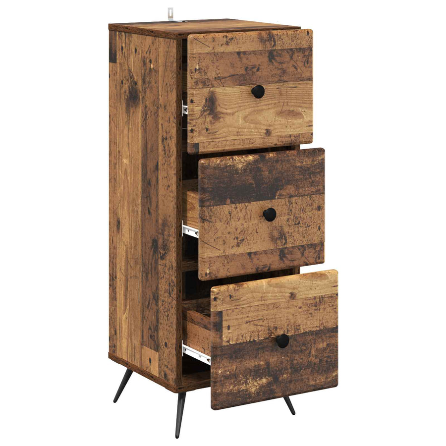 Ladenkast Oud hout 33 x 34,5 x 90 cm Bewerkt hout